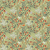 Whimsy - Poppies Green Yardage (Sold By 1/2 Meter)